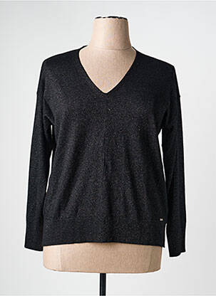 Pull coupe cintrée manches longues noir MCM femme