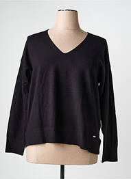 Pull col v manches longues noir MCM femme