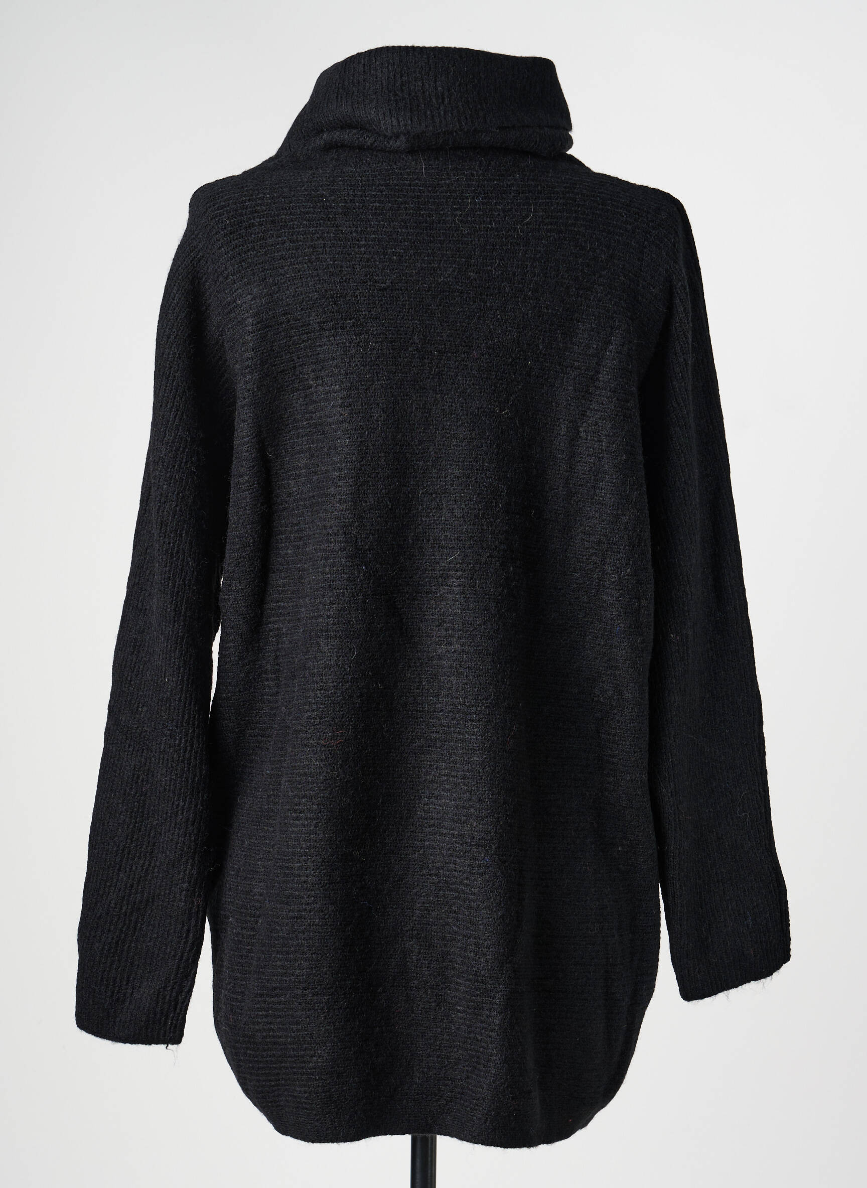 Pull col roulé stretch manches longues noir BEAUTY WOMEN femme