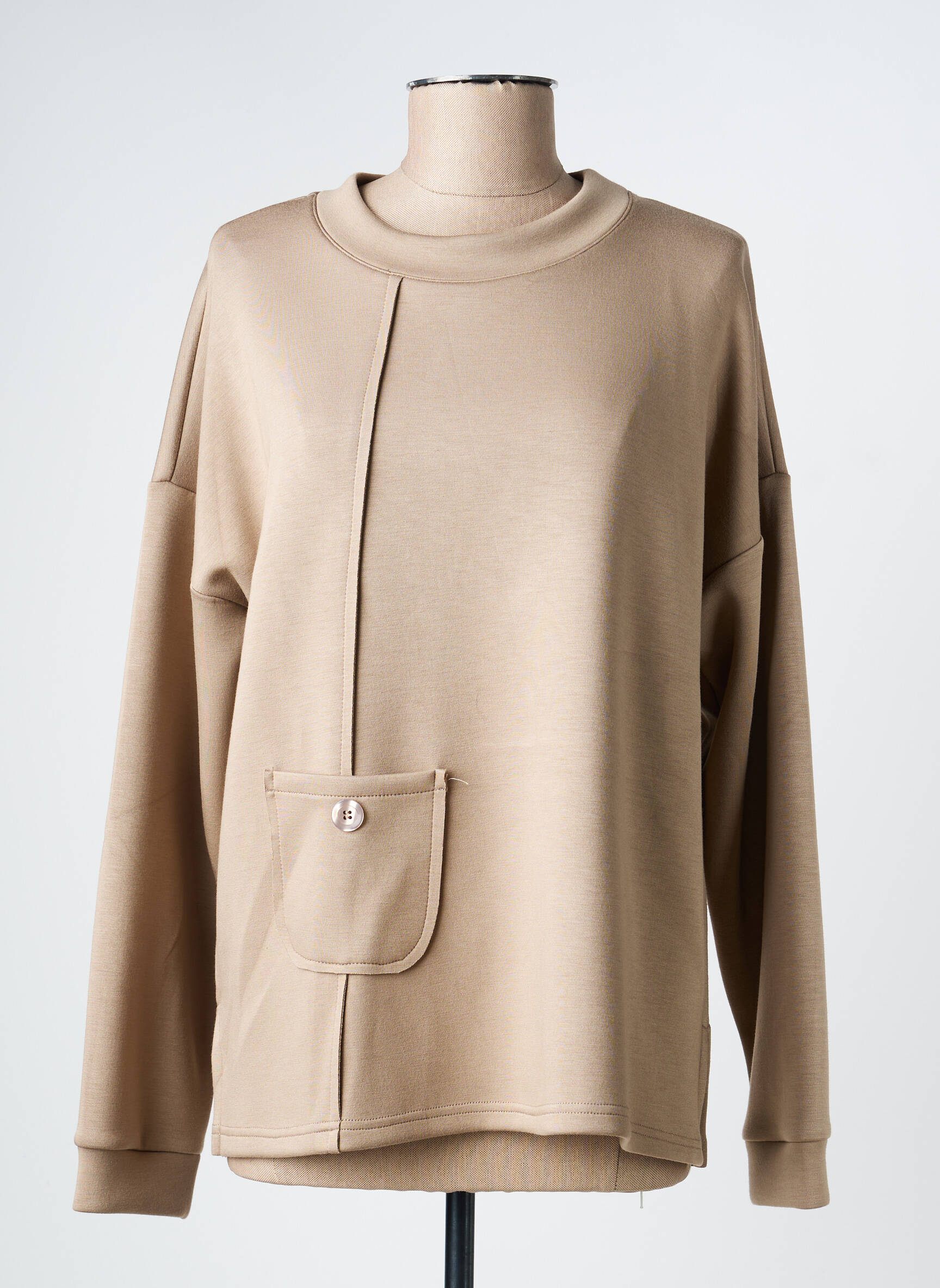 Sweat-shirt stretch manches longues marron TINTA femme