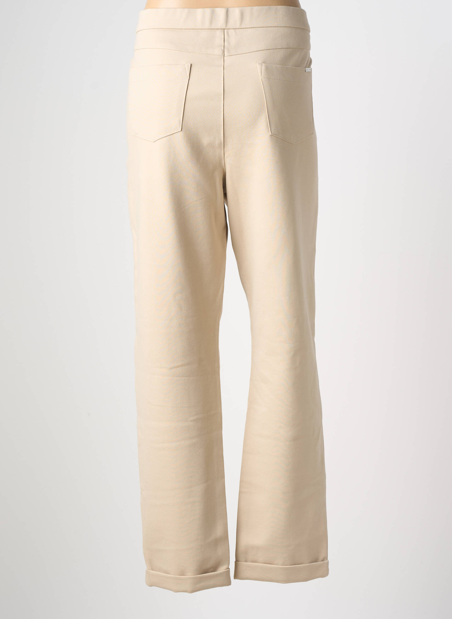 Pantalon droit stretch taille normale beige WALTRON femme