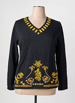 Pull coupe cintrée manches longues noir TELMAIL femme