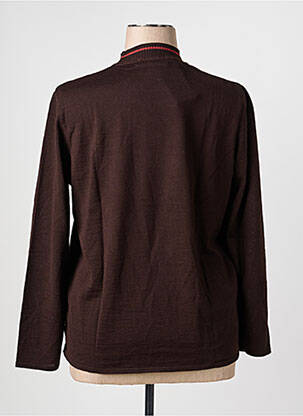 Pull coupe cintrée manches longues marron RODAM femme