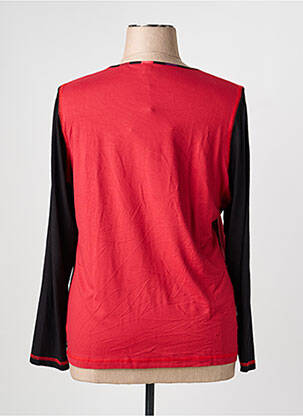 Top tissage jersey manches longues rouge PAUSE CAFE femme