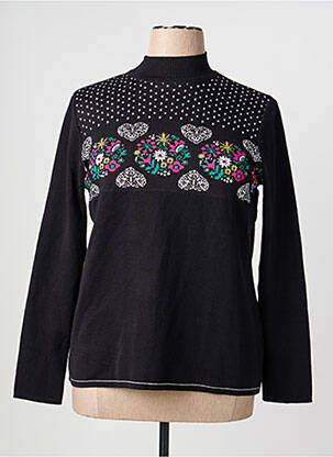 Pull coupe cintrée manches longues noir TELMAIL femme