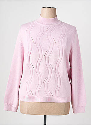 Pull stretch manches longues rose EDWIGE femme