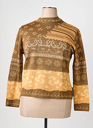 Pull coupe cintrée manches longues marron EDWIGE femme
