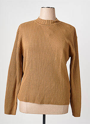 Pull coupe cintrée manches longues marron LEWINGER femme