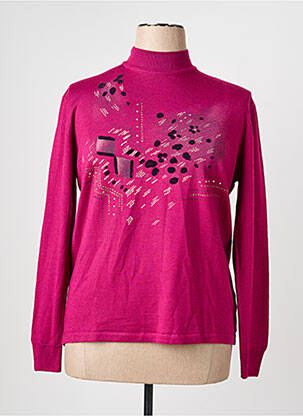 Pull coupe cintrée manches longues violet ELLEMME femme