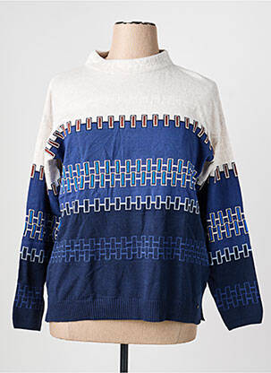 Pull tissage chiné manches longues bleu OLSEN femme