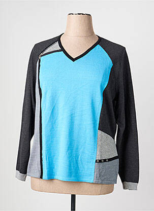 Pull coupe cintrée manches longues bleu PAUPORTÉ femme