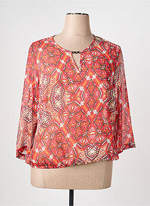 Blouse légère et transparente manches longues rouge PAUPORTÉ femme