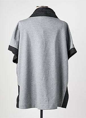Sweat-shirt stretch manches courtes gris TUZZI femme