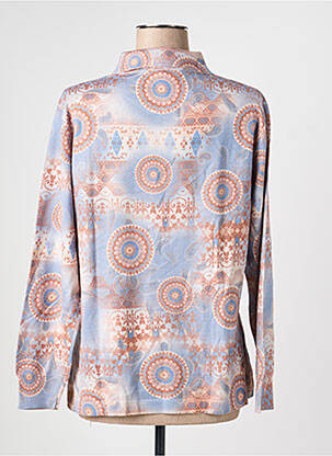 Polo coupe droite manches longues bleu GRIFFON femme