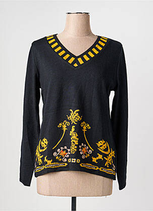 Pull coupe cintrée manches longues noir TELMAIL femme