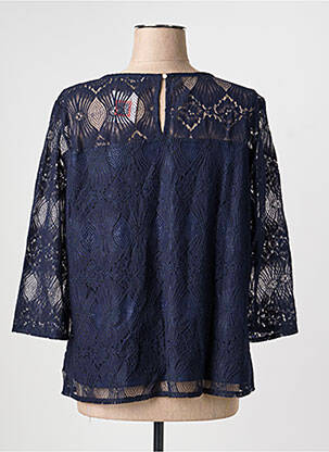 Blouse col rond manches longues bleu CHRISTINE LAURE femme