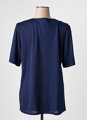 Top tissage crêpe manches courtes bleu FINNKARELIA femme