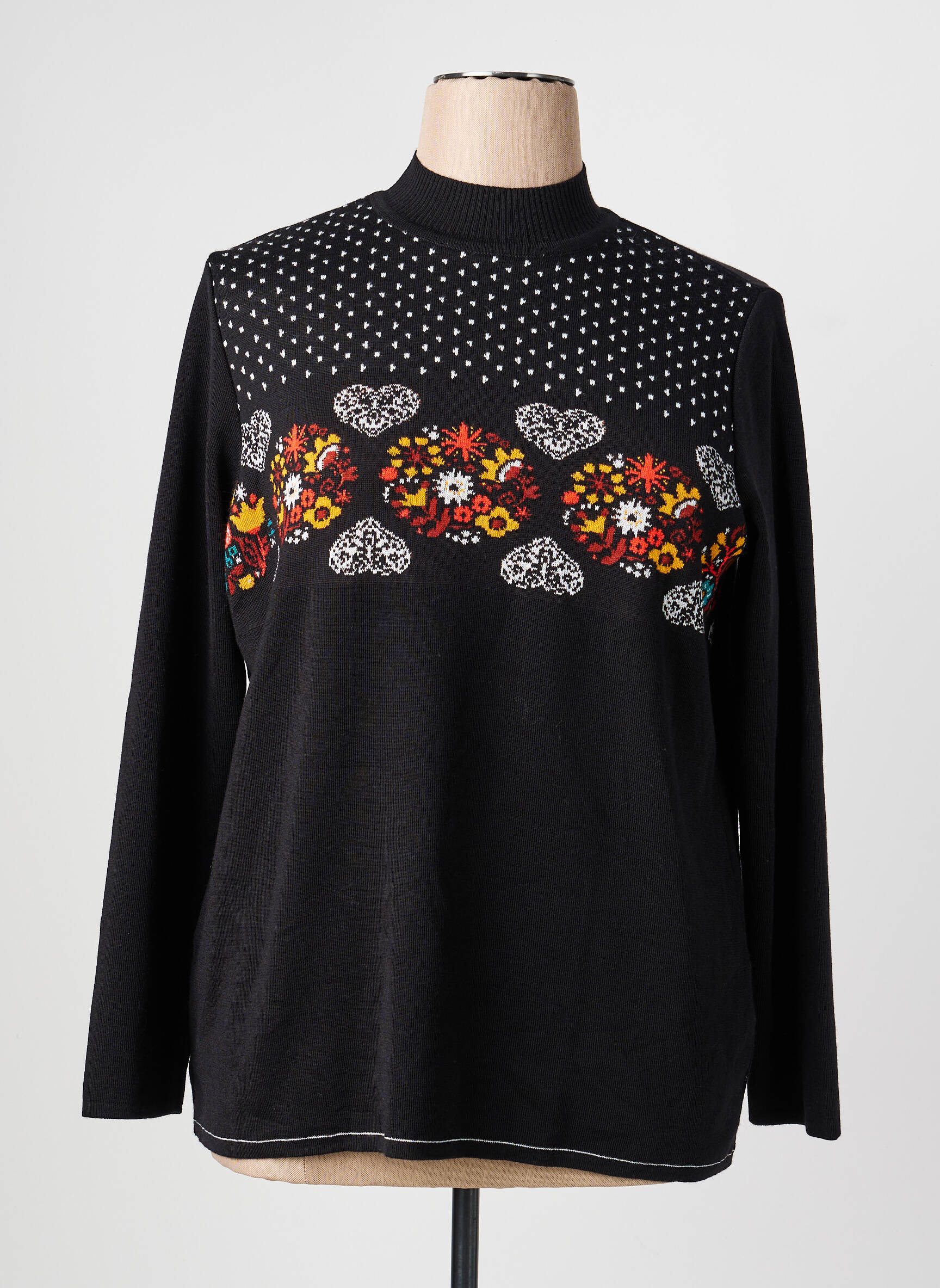 Pull coupe cintrée manches longues noir TELMAIL femme