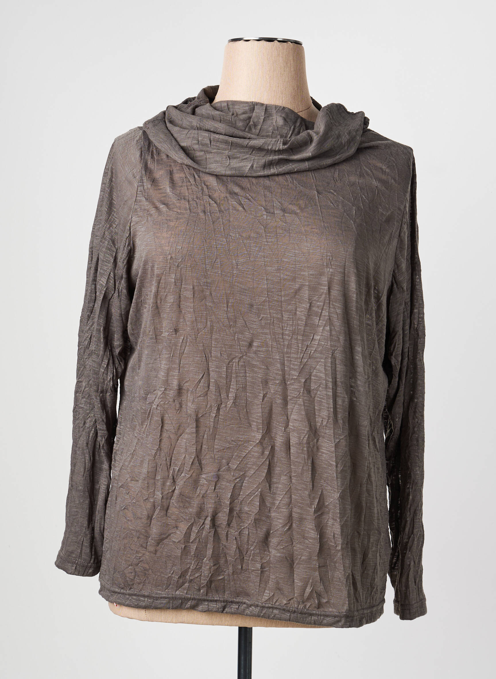 Top stretch manches longues gris PAUSE CAFE femme