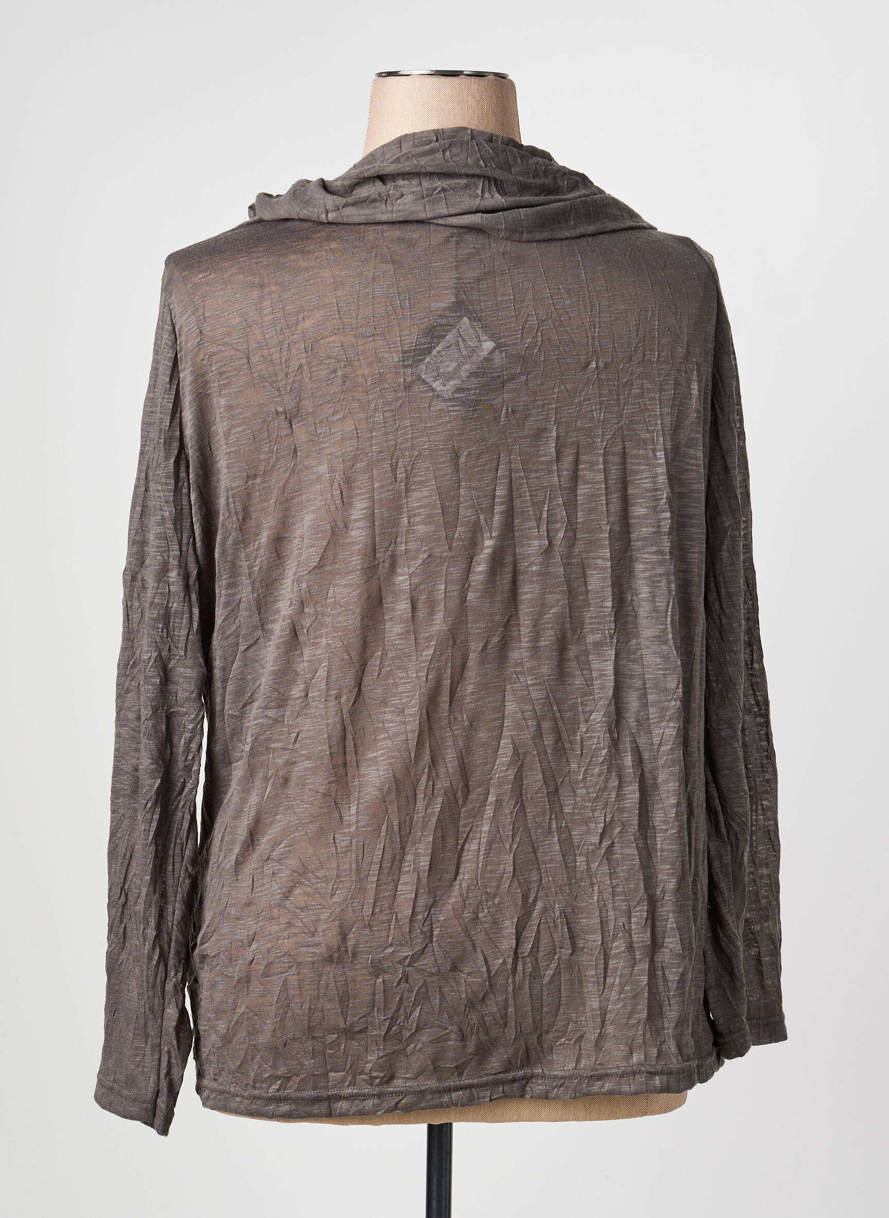 Top stretch manches longues gris PAUSE CAFE femme