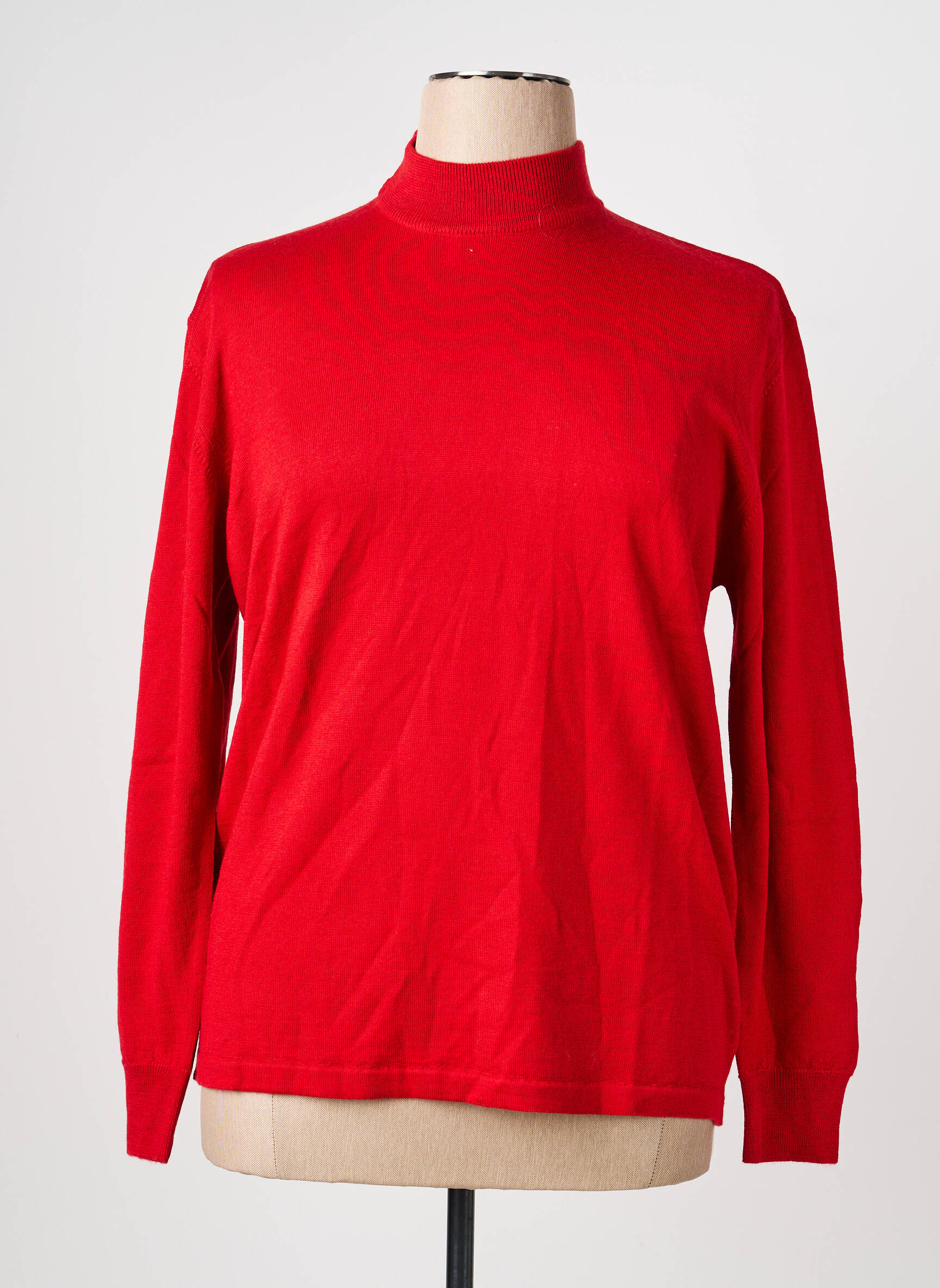 Pull coupe cintrée manches longues rouge ELLEMME femme