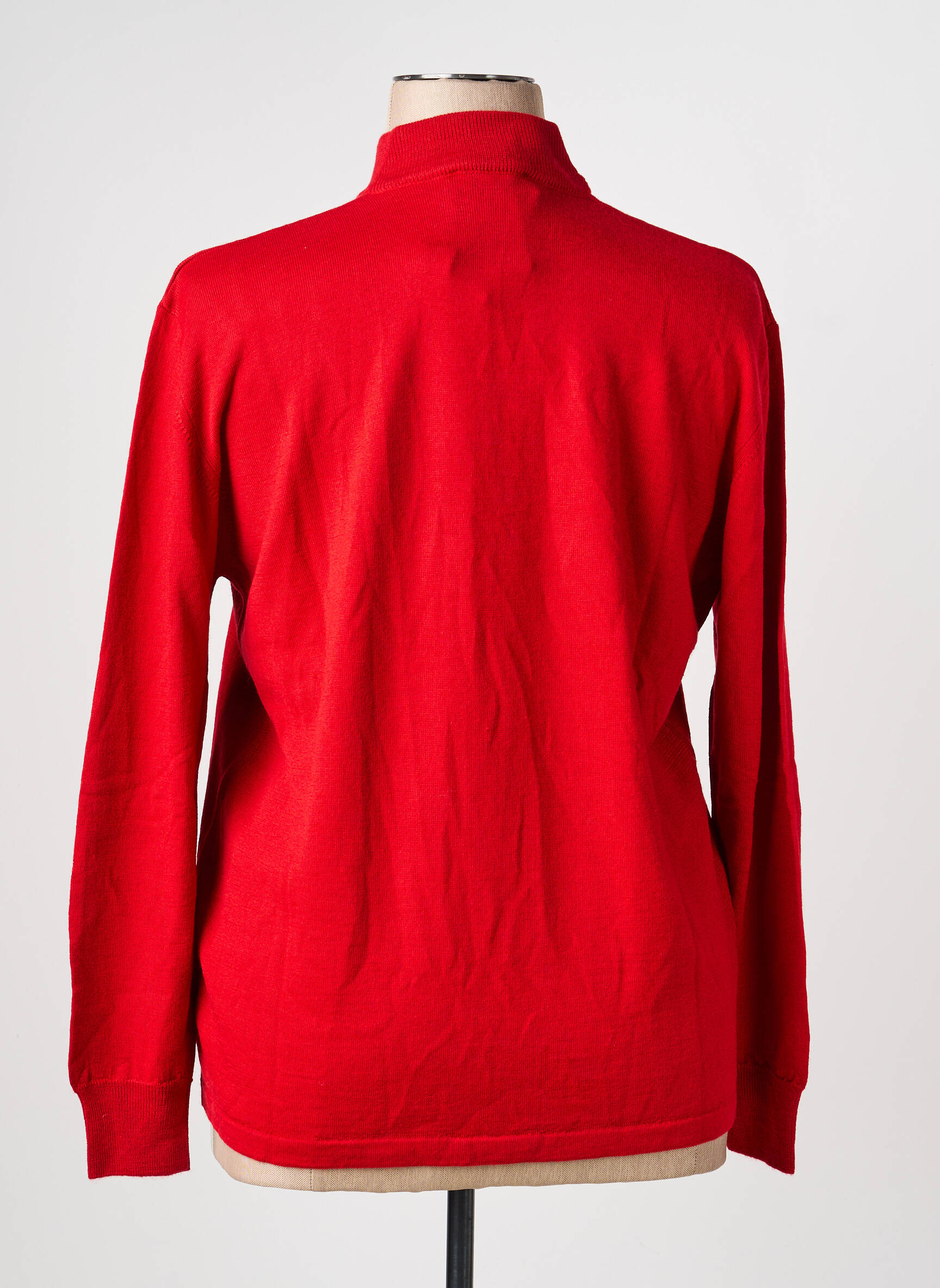 Pull coupe cintrée manches longues rouge ELLEMME femme