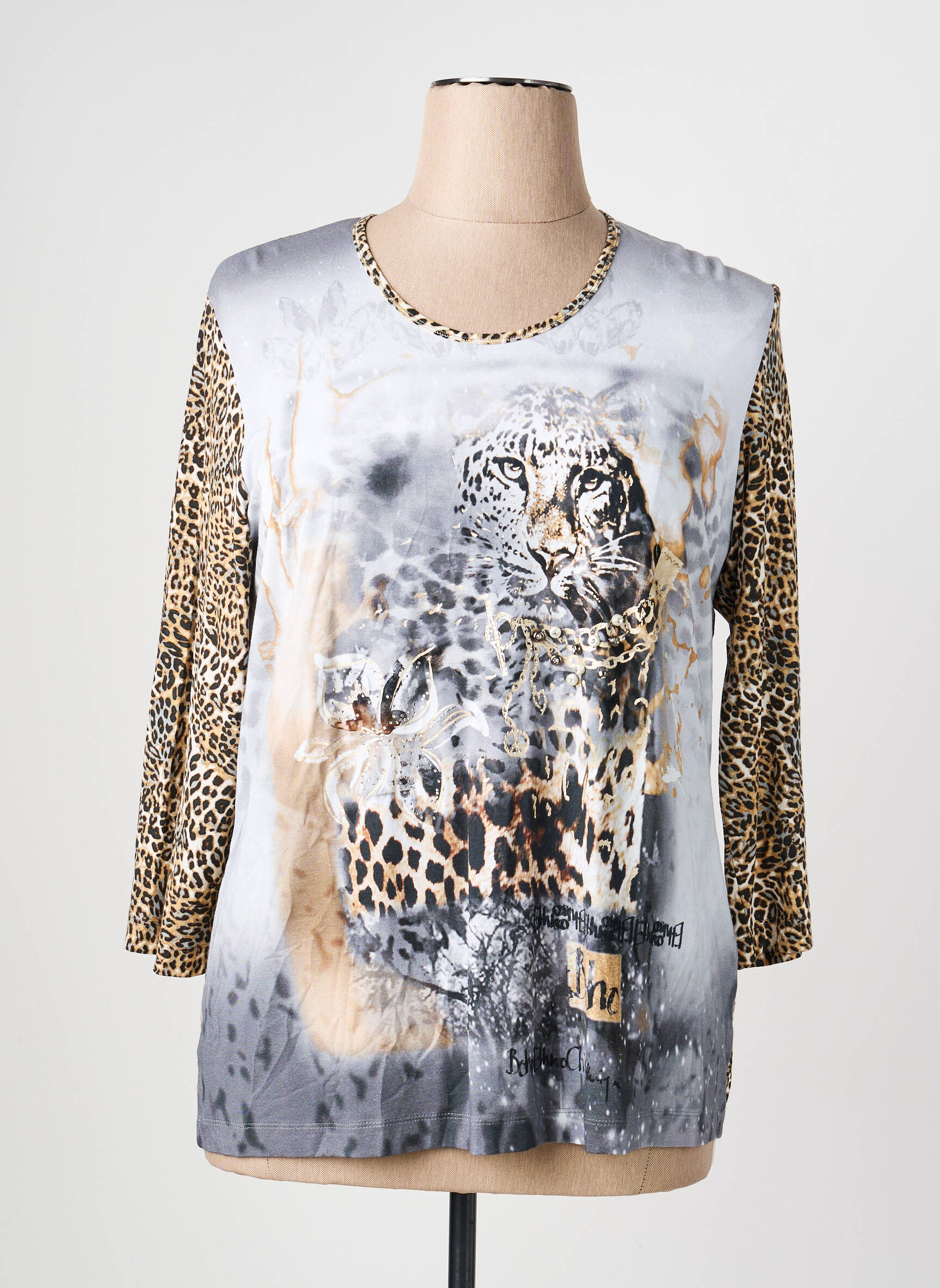 Top stretch manches longues gris RABE femme