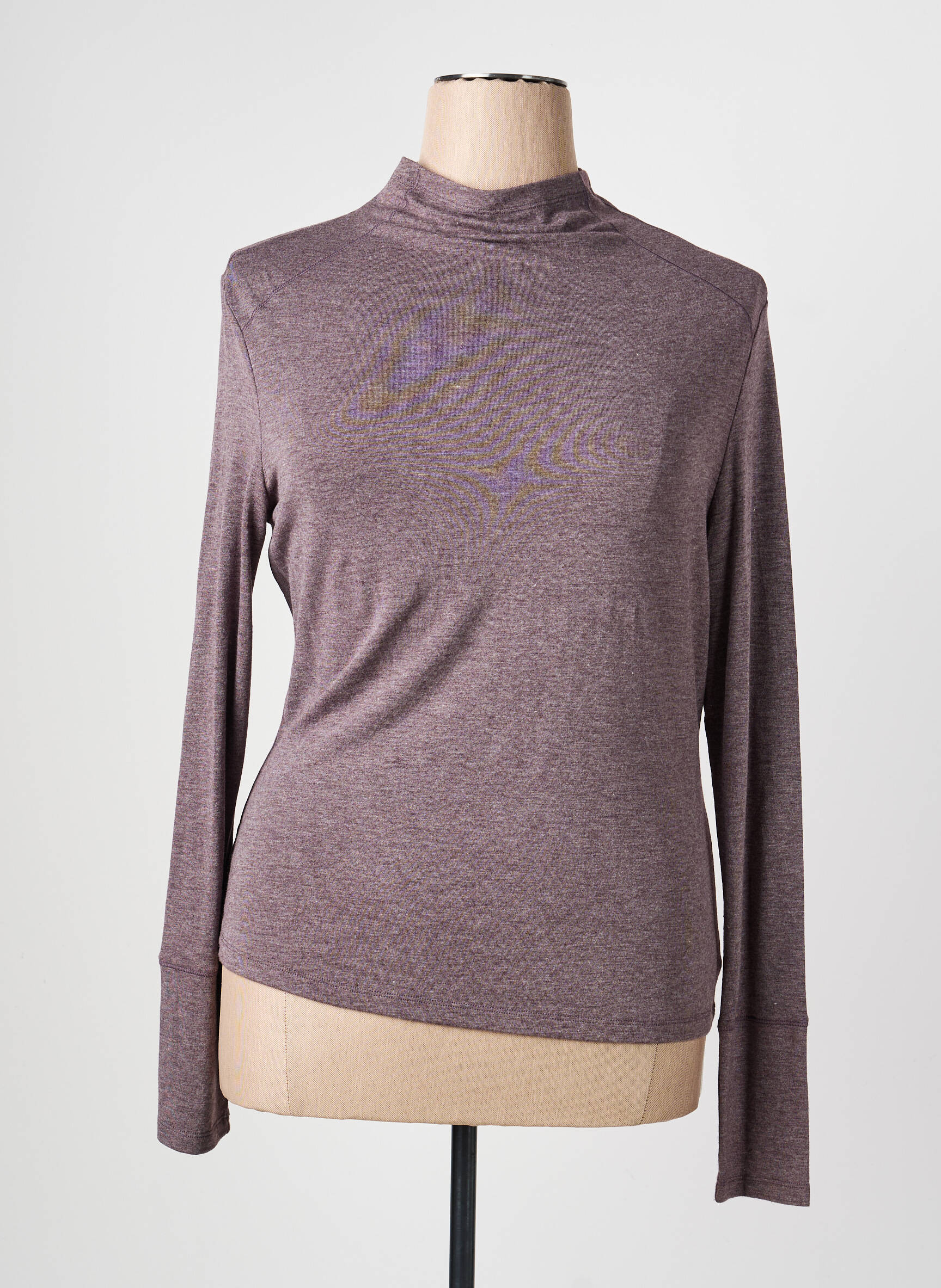 Top stretch manches longues violet FILLE DES SABLES femme