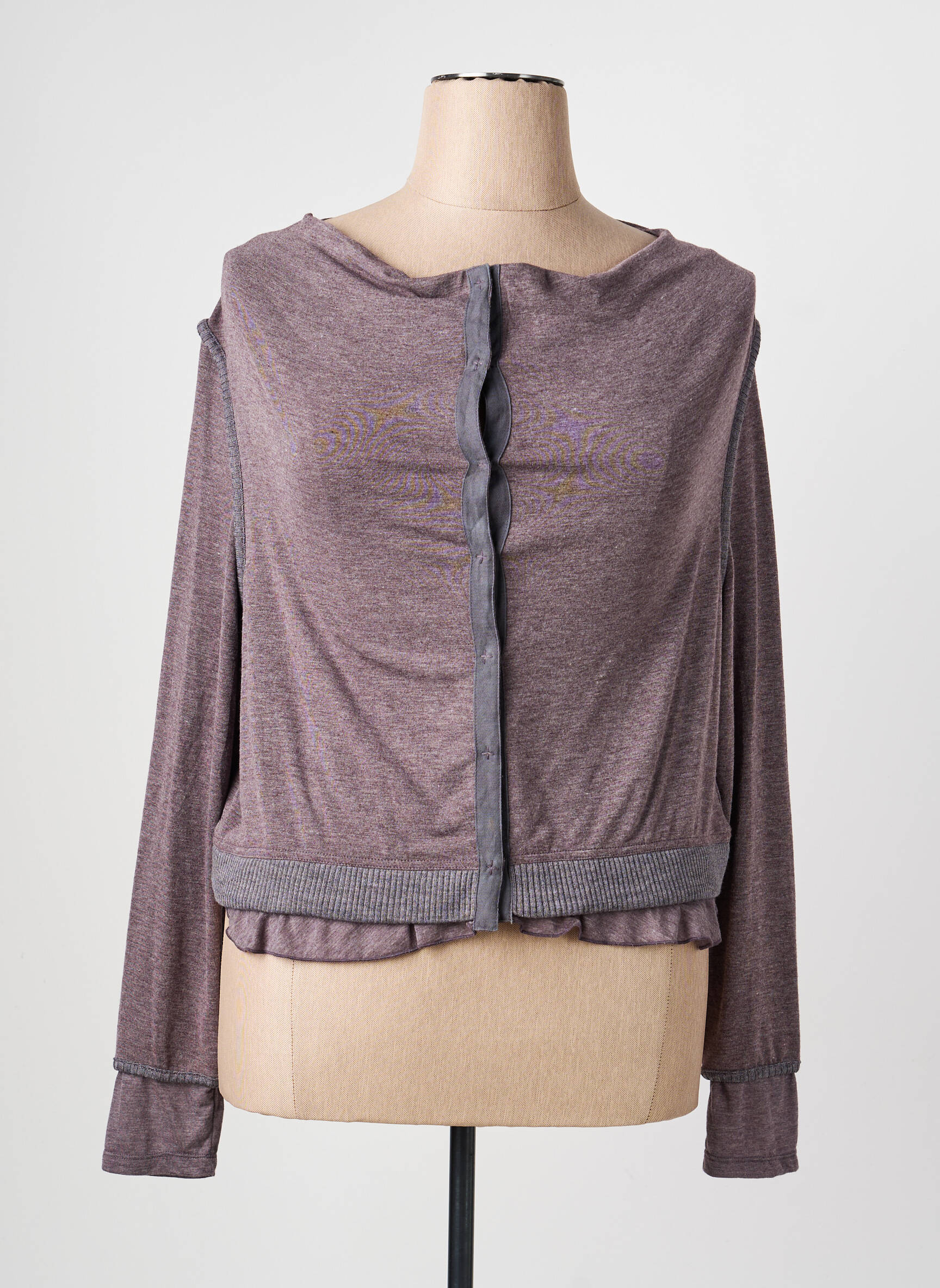Top stretch manches longues violet FILLE DES SABLES femme