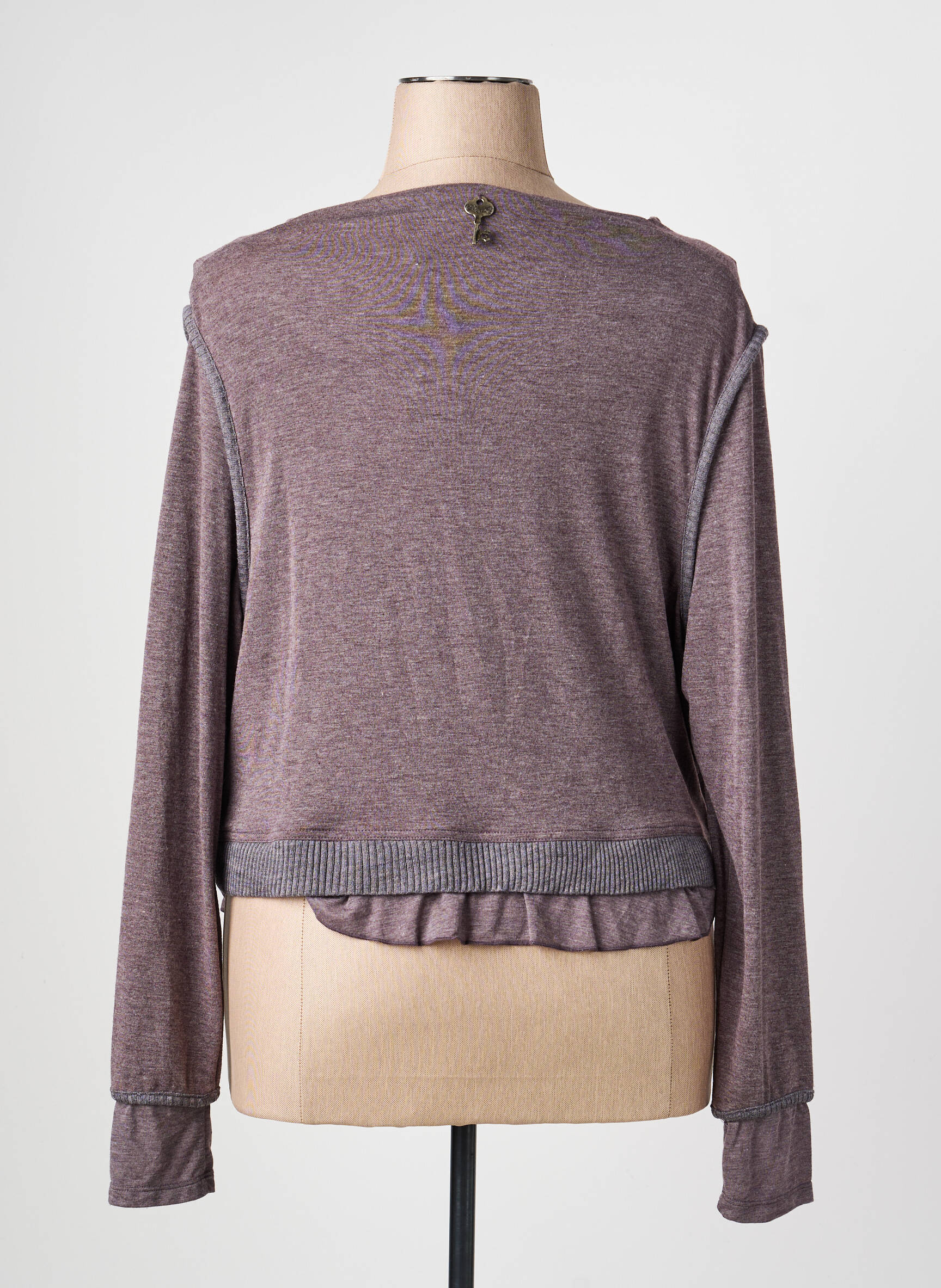 Top stretch manches longues violet FILLE DES SABLES femme