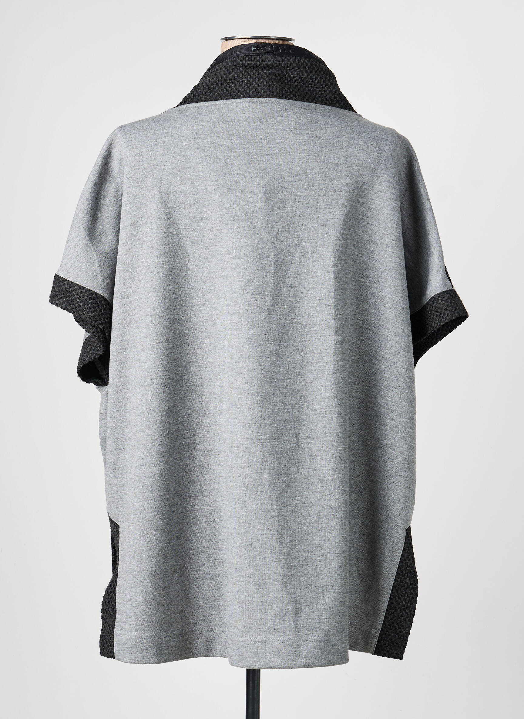 Sweat-shirt stretch manches courtes gris TUZZI femme