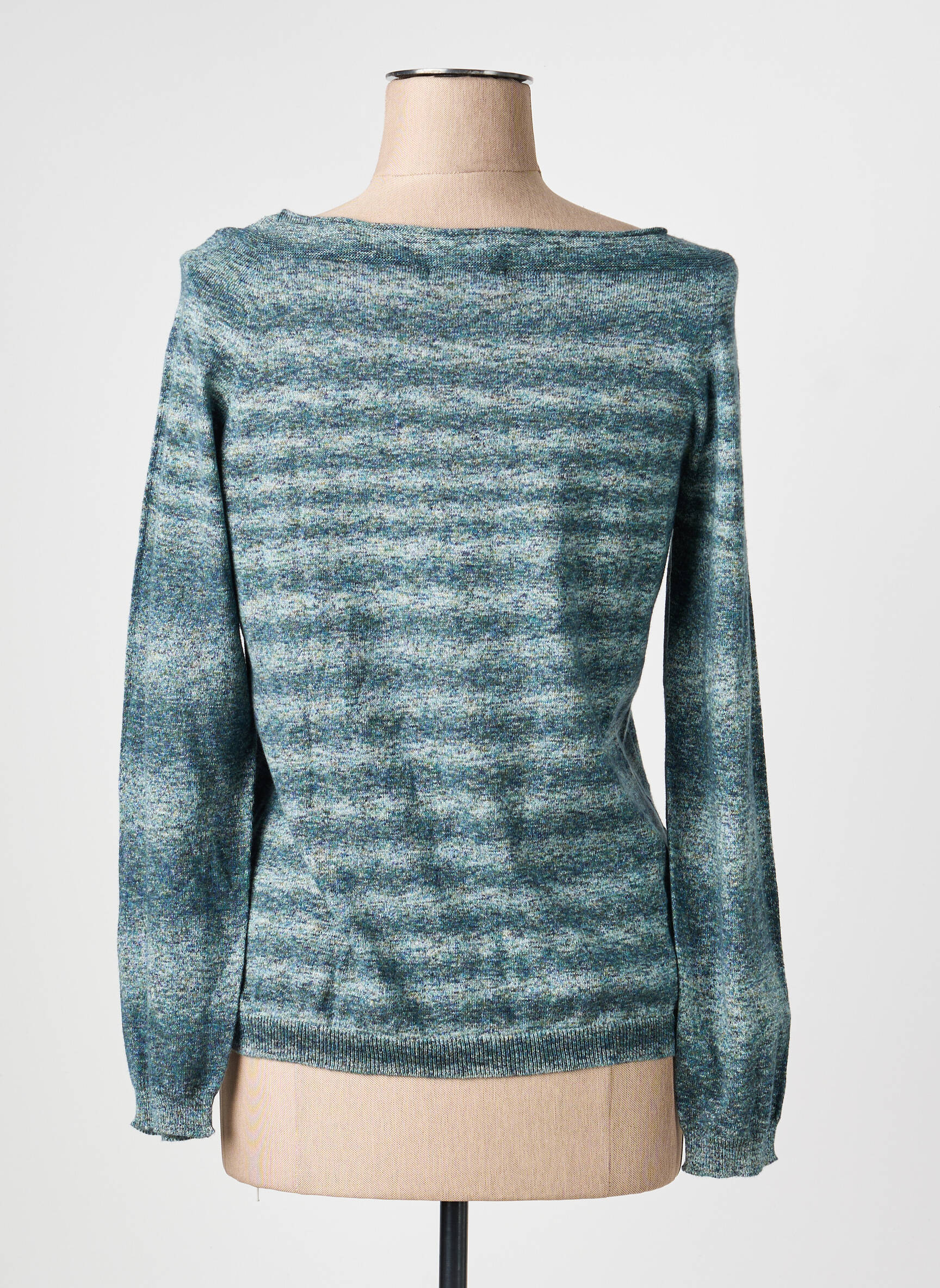 Pull tissage chiné manches longues vert ESCORPION femme