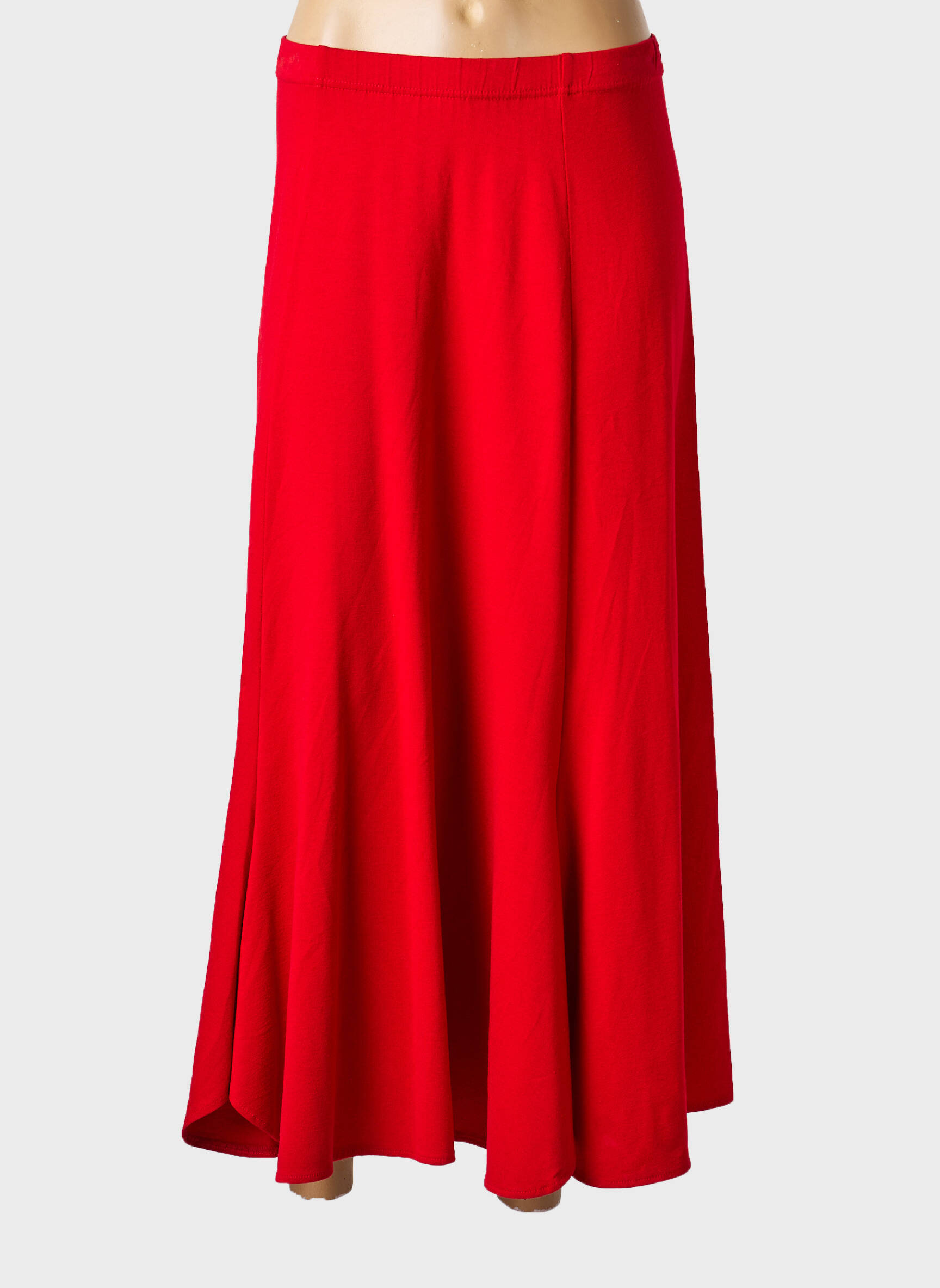 Jupe longue coupe fluide rouge JEAN GIRARD femme