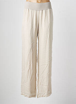 Pantalon large tissage crêpe taille normale beige SEMIOLOGY femme