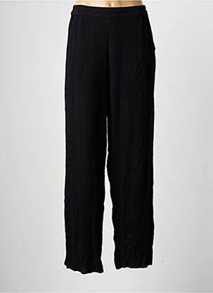 Pantalon droit tissage crêpe taille normale noir L'ATELIER D'ANNA femme