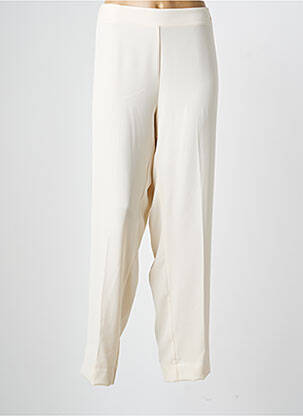 Pantalon droit tissage crêpe taille normale beige MAT. femme
