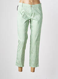Pantalon chino tissage popeline taille normale vert WALTRON femme