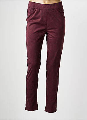 Pantalon slim taille élastique taille normale rouge YEST femme