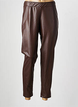 Pantalon slim taille élastique taille normale marron MAT. femme