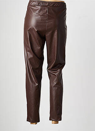 Pantalon slim taille élastique taille normale marron MAT. femme