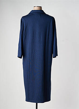 Robe mi-longue manches 3/4 manches 3/4 bleu SIGNATURE femme
