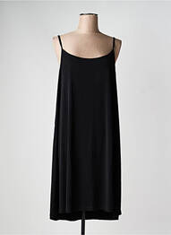 Robe mi-longue coupe fluide fines bretelles noir MAT. femme