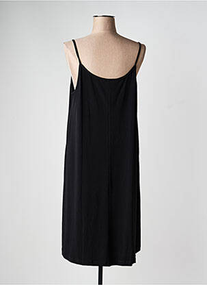 Robe mi-longue coupe fluide fines bretelles noir MAT. femme