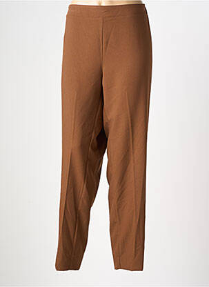Pantalon droit tissage crêpe taille normale marron MAT. femme