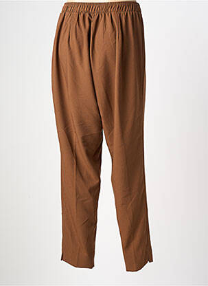 Pantalon droit tissage crêpe taille normale marron MAT. femme