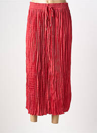 Jupe longue tissage plissé rouge YESTA femme