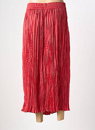 Jupe longue tissage plissé rouge YESTA femme