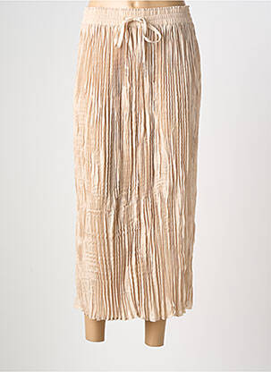 Jupe longue tissage plissé beige YESTA femme