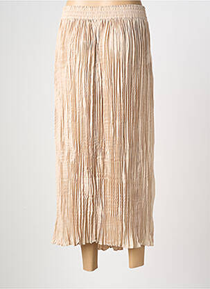 Jupe longue coupe fluide beige YESTA femme