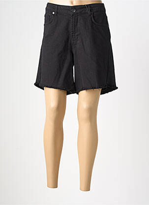 Short tissage denim taille normale noir MAT. femme